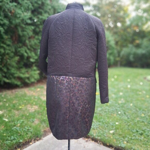 Unique Quilted Metalic design Rachel Roy Coat Size Large - Picture 10 of 10